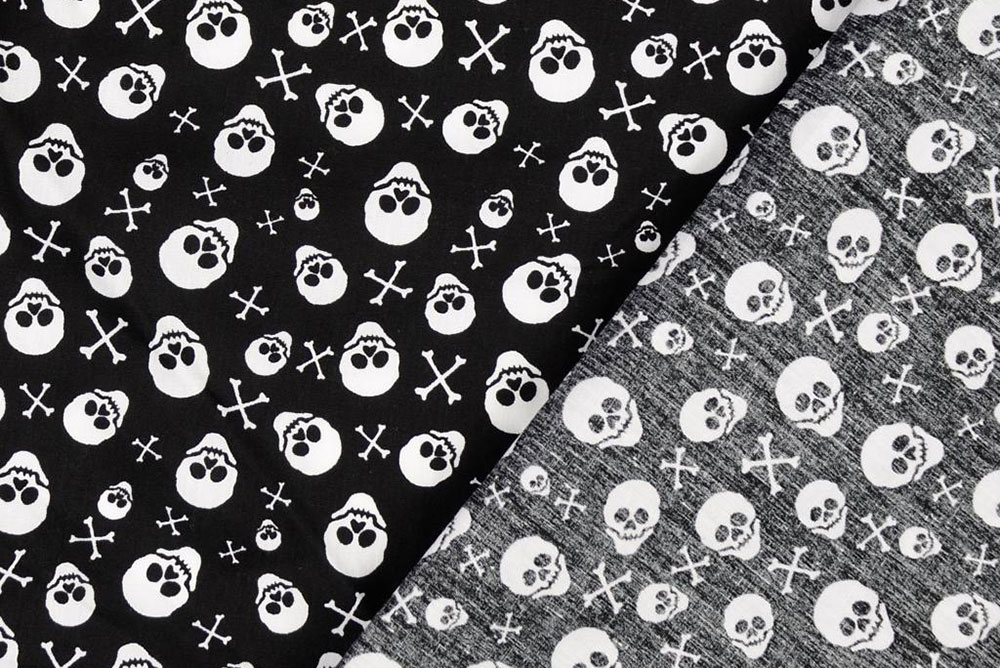 Gruselalarm! Reine Baumwolle, perfekt für schaurig-schöne Kreationen Co6672 Baumwollstoff Totenkoepfe Baumwolle Kinder Baumwollstoff - Scary Skulls