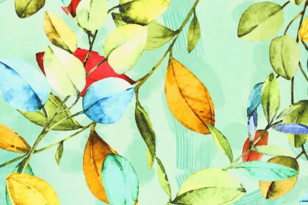 Frühlingshaftes Design in tollen Farben auf geschmeidig-weichem Material! Co6773 Baumwoll Satin Blaetter Blusenstoffe Baumwoll-Satin - Leave me Dreaming