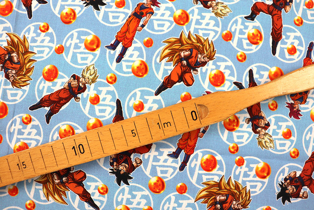 Feiner Stoff aus reiner Baumwolle für coole Kids und Fans der bekannten Fernsehserie! Co6808 Baumwollstoff Dragonball S4 Kinderstoffe Baumwollstoff Digital - Anime Ball