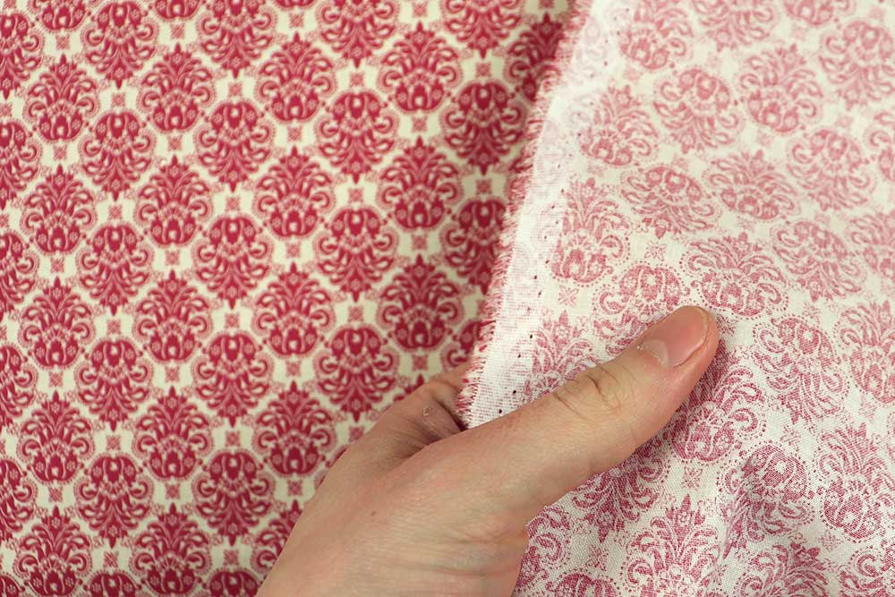 Leichte Baumwolle in Canvas-Webart mit apartem Motiv im Barockstil Co6816 Baumwollstoff Mini Barock Rot S4 Baumwolle sonstige Baumwollstoff - Mini Louis - Rot