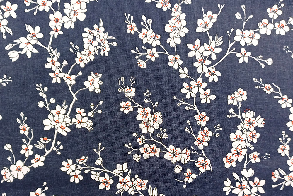Reine Baumwolle für ein Stück Asien daheim - ein floraler Traum für Heimdeko, Kleidung und mehr Co6827 Baumwollstoff Asia Kirschblueten Baumwolle Blumen Baumwollstoff Asia - Kirschblüten
