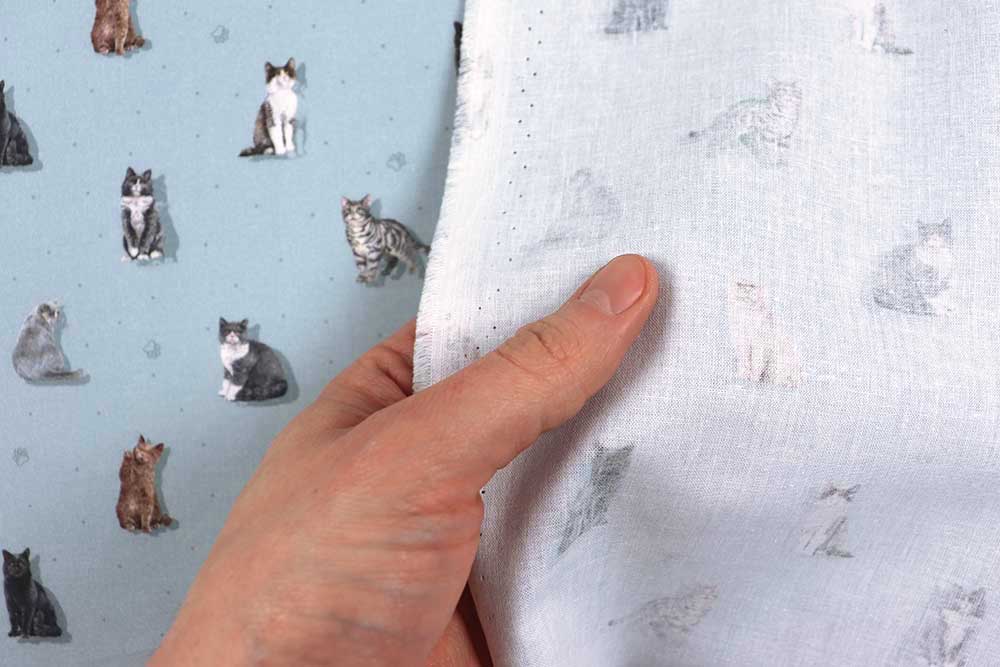 Schöne Baumwoll-Popeline mit realistischem Katzen-Print - ideal für alle, die die Samtpfoten lieben! Co6878 Baumwollstoff Katzen Hellblau S4 Baumwolle Tiere Baumwoll-Popeline - Katinka