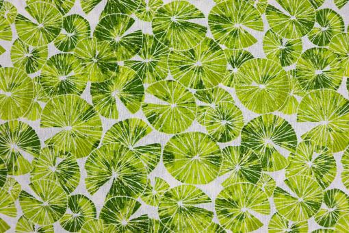 Mit seinen limettengrünen Wasserlilien bringt dieser Baumwollstoff einen Hauch frischer Sommerbrise in Ihre kreativen Projekte! Co6880 Baumwollstoff Wasserlilien 002 Dekostoffe Blumen Baumwollstoff - Wasserlilien