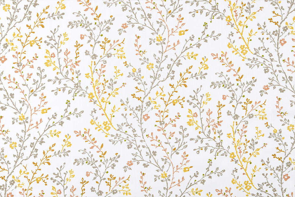 Feiner Baumwollstoff mit zartem Zweigprint in warmen Tönen – perfekt für stilvolle Nähprojekte. Co6914 Baumwollstoff Ste Stm Baumwolle Blumen Baumwoll-Dekostoff - Flora Fine