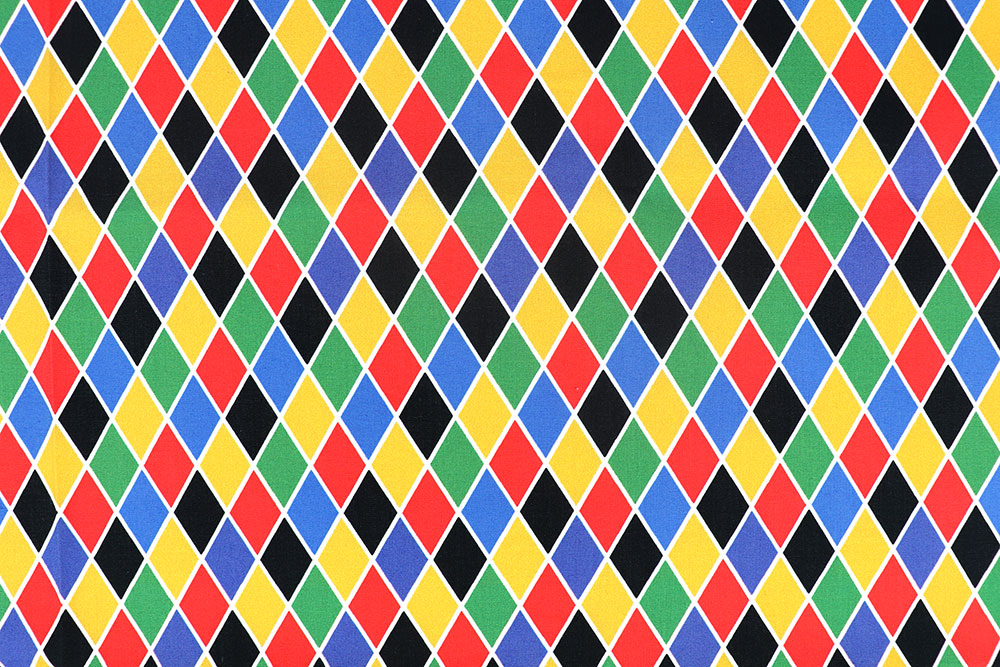 Knallbunt gemusterte, feinfädige Baumwolle für ausgeflippte Kostüme und knallige Dekorationen Co6947 Baumwollstoff Rauten Bunt S4y Baumwolle Karos Baumwollstoff - Bunte Rauten