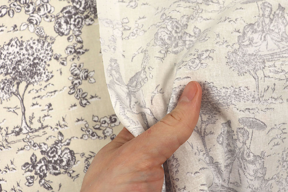 Dieser Baumwollstoff nimmt Sie mit auf eine Reise in die Vergangenheit - als alles noch viel einfacher war! Co6952 Baumwollstoff Toile De Jouy S4 Baumwolle sonstige Baumwollstoff - Toile de Jouy - Reiterhof