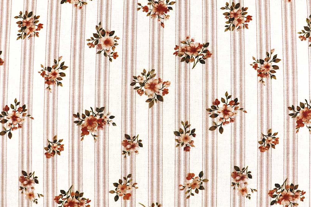 Für alle Vintage-Liebhaber: Eine romantische Kombination aus süßen Blumen und Streifen. Co7023 Baumwollstoff Streifen Blueten S4 Baumwolle Blumen Baumwollstoff Digital - Romantische Streifen