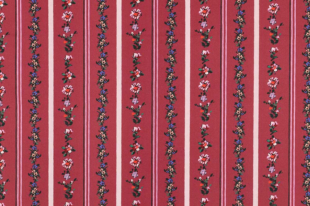 Besonders fein gewebter Popeline mit nostalgisch-klassischem Streifenmotiv im Landhaus-Stil Co7032 Baumwollstoff Trachten Streifen Rot Baumwolle Blumen Baumwollstoff - Trachtenstreifen - Rot