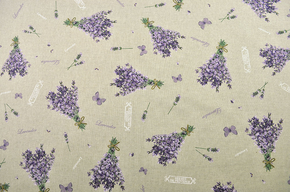 Lavendel hat nicht nur einen angenehmen Duft, er sieht auch toll aus - romantischer Dekostoff in rustikaler Leinenoptik Ds1685 Dekostoff Lavendel Blumen Dekostoff Leinenoptik - Lavendel-Garten