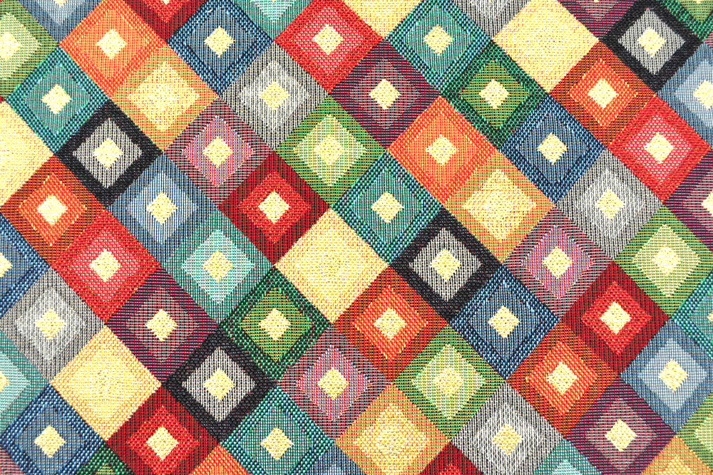 Toller Dekostoff mit aufwendig eingewebtem Motiv in bunten Farben Ds1867 Dekostoff Rauten S4y (1) Gobelin sonstige Gobelin Stoff - Colorful Diamonds