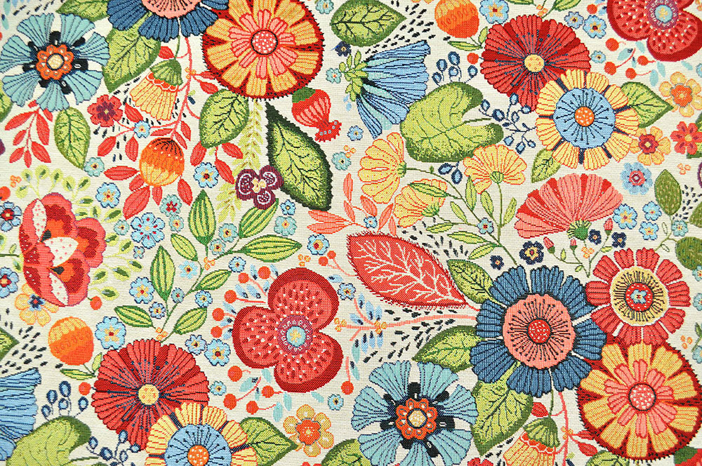 Buntes Blumenmotiv im künstlerischen Stil auf Gobelin - super für allerlei Einsatzzwecke geeignet!   Ds1884 Gobelin Stoff Expressionistische Blumen S4 Taschenstoffe Gobelin-Stoff - Flower Art