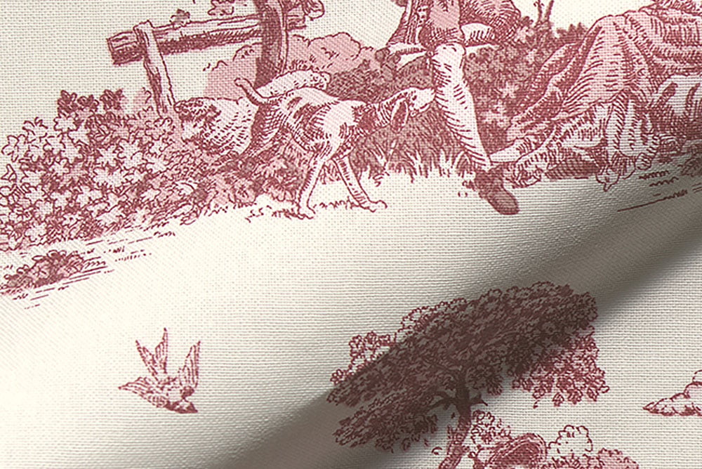 Nostalgisch-romantisches Flair ist mit diesem Dekostoff im Toile-Design garantiert! Ds1923250 Dekostoff Toile De Jouy Hirten Rot (1) Dekostoffe Toile de jouy Dekostoff Toile de Jouy - Schafhirte - Rot