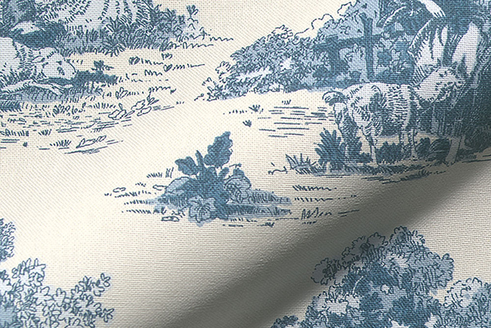 Nostalgisch-romantisches Flair ist mit diesem Dekostoff im Toile-Design garantiert! Ds1923585 Dekostoff Toile De Jouy Hiren Blau (1) Toile de Jouy Dekostoff Toile de Jouy - Schafhirte - Blau