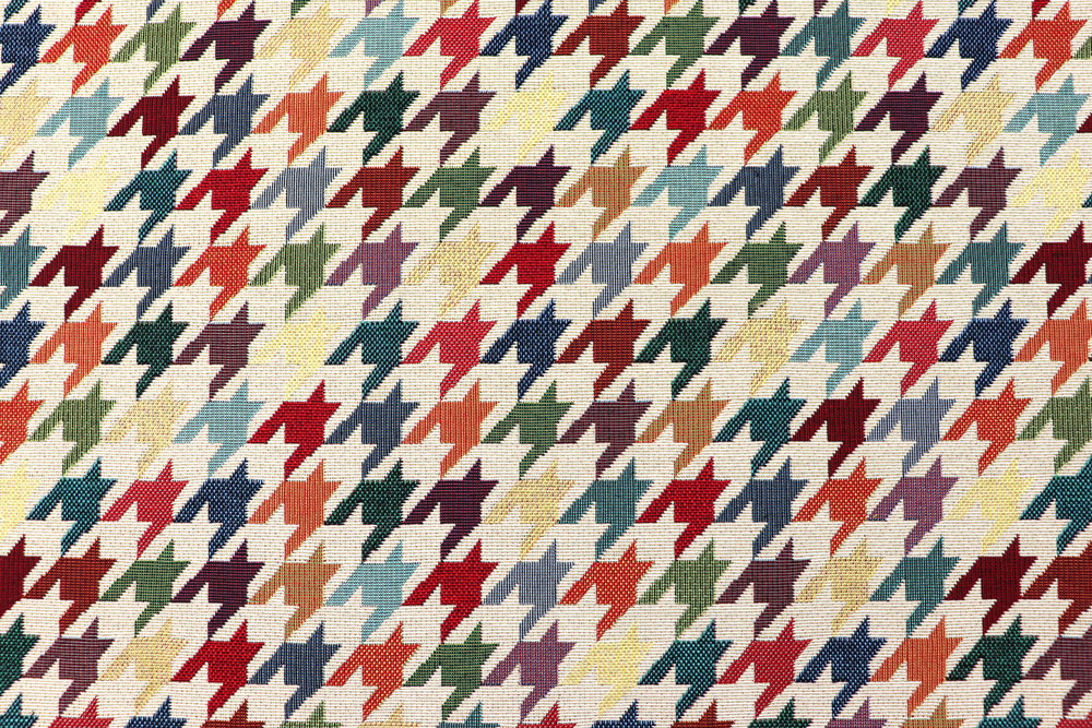 Toller Dekostoff mit aufwendig eingewebtem Motiv in bunten Farben Ds1938 Dekostoff Gobelin Colourful S4y Taschenstoffe Dekostoff Gobelin - Colourful Hahnentritt