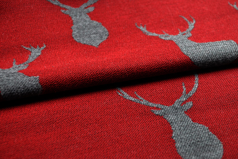 Schöner Wende-Jacquard im Landhaus-Style  Ds2295 Jacquard Hirsche Drapierung S4y Dekostoffe Landhaus Wende-Jacquard - Hohtälli