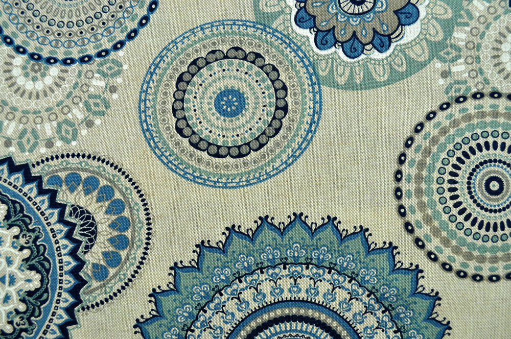 Mandalas auf schönem Dekostoff mit weichem Griff  Ds2300 S4y Dekostoffe Gemustert Dekostoff Leinen-Look - Leas Mandala