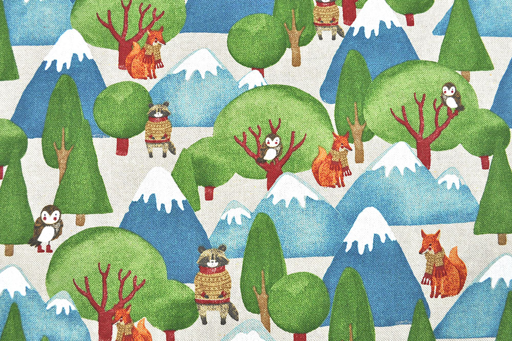 Wagen Sie einen Blick in den schneebedeckten Wald der Tiere und nehmen SIe sich ein Stück winterliche Stimmung für daheim mit! Ds2363 Dekostoff Leinenoptik Weihnachtswald Dekostoffe Leinen Dekostoff Leinenoptik - Winterwald