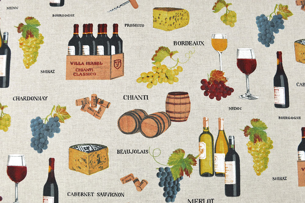 Sommeliers und Genießer kommen an diesem romantischen Stoff nicht vorbei! Ds2409 Dekostoff Leinenoptik Wein S4 Dekostoffe sonstige Dekostoff Leinenoptik - Weinfest