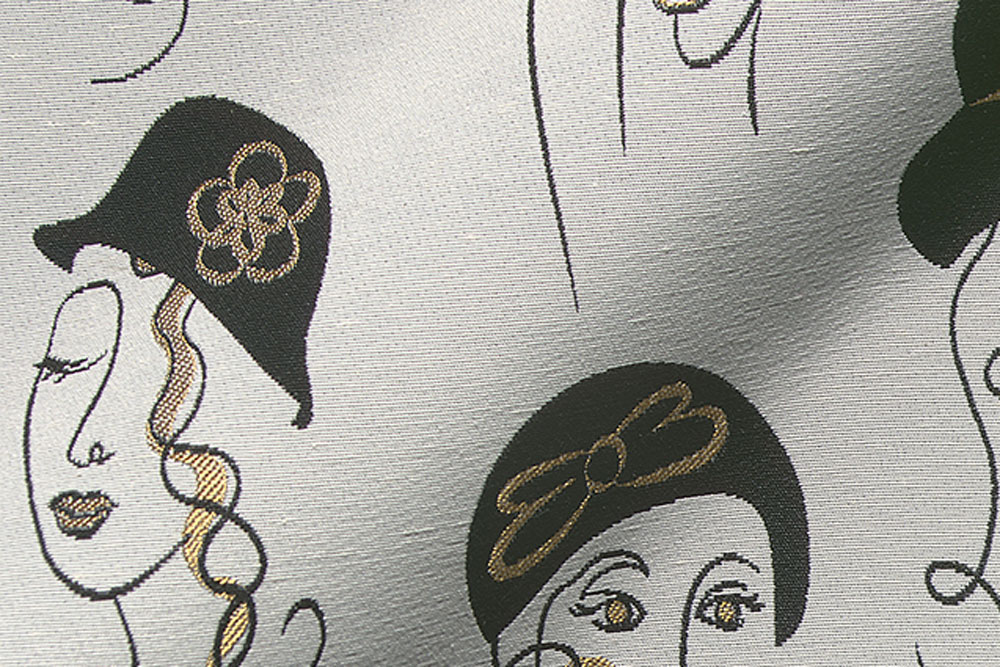 Hochwertiger Jacquard mit edel glänzendem Motiv, sehr elegant und stilvoll Ds2474 Dekostoff Jacquard Elegante Frau (2) Übergardinen Luxus-Jacquard - Golden Lady