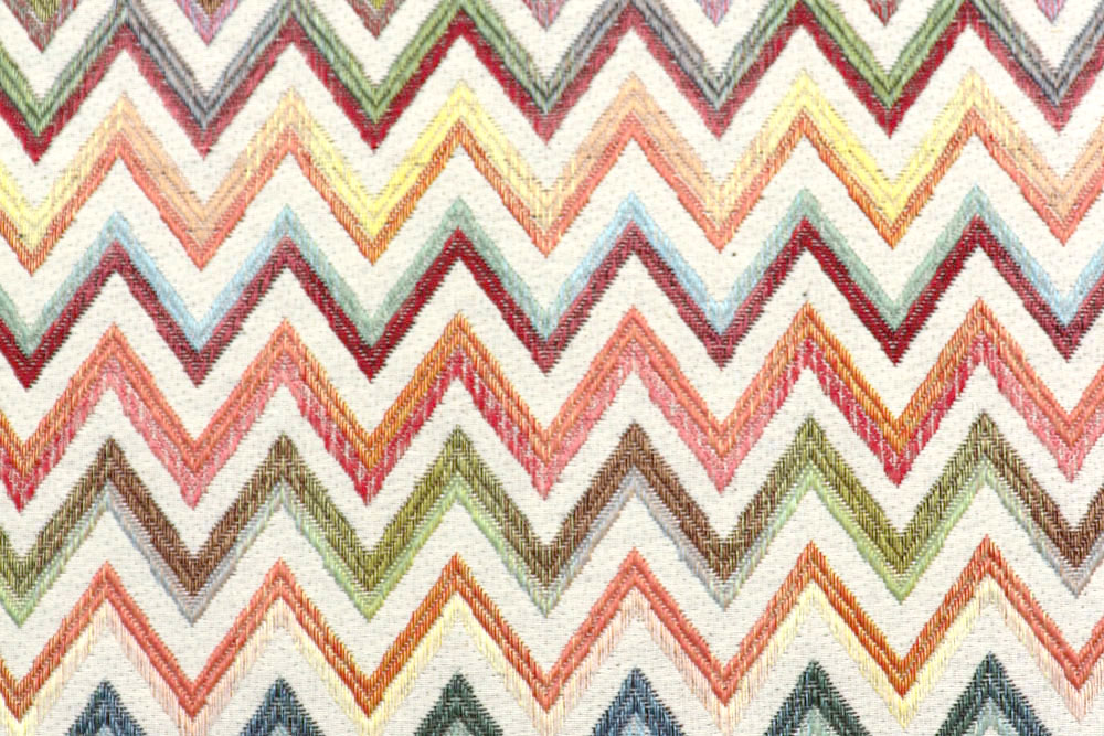 Pastelliges Zick-Zack auf weichem, robustem Gobelin  Ds2490 Dekostoff Gobelin Indian Zickzack S4y Gobelin geometrisch Gobelin-Stoff - Indian Zick-Zack