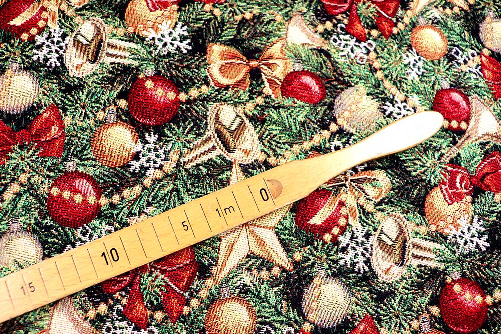 Himmlisch schön - detailverliebter Gobelin - perfekt für die Weihnachtszeit Ds2510 Gobelin Stoff Weihnachten Trompeten S4 Weihnachten Sterne Dekostoff Gobelin - Holiday Trumpets