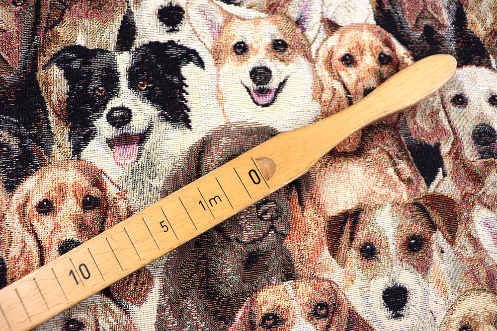 Wau wau und Wuff wuff - auf Deutsch übersetzt: Sichern Sie sich jetzt diesen wunderbaren Gobelin! Ds2520 Gobelin Hunde auf dem Bauernhof Dekostoff Gobelin - Hunde