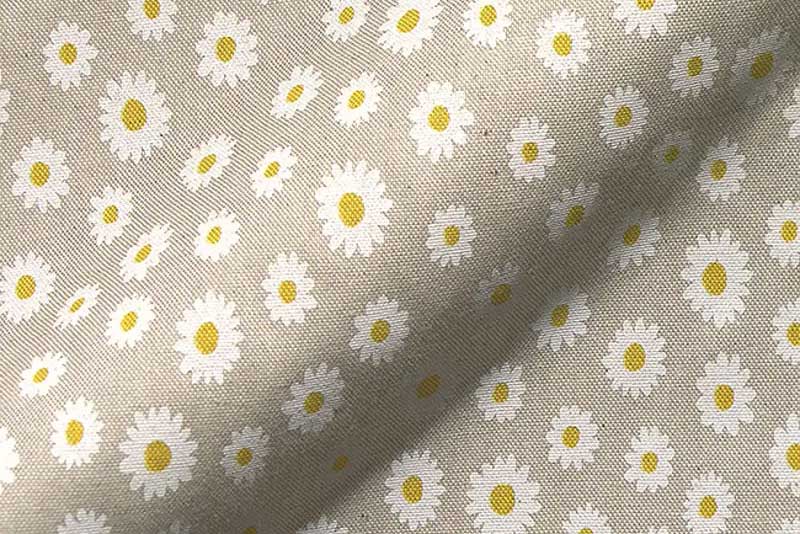 Dezentes Blumenmotiv auf rustikaler Grundware! Ds2527 Dekostoff Leinenoptik Gaensebluemchen Dekostoffe Blumen Dekostoff Leinenoptik - Gänseblümchen