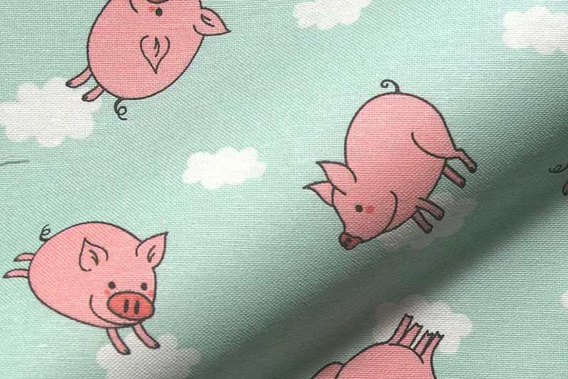 Ich glaub, mein Schwein fliegt! Super witziger Dekostoff für kreative Ideen mit Witz Ds2531 Dekostoff Schweine Tiere Dekostoff - Fliegende Schweine