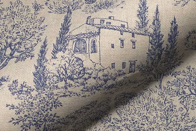 Nostalgie pur - kombiniert mit dem romantischen Charme von Lavendelfeldern - zum Träumen! Ds2533 Dekostoff Toile De Jouy Lavendel Dekostoffe Toile de jouy Dekostoff Leinenoptik - Toile de Jouy - Lavendelfeld