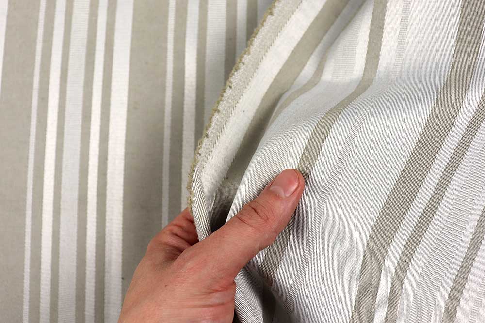 Schön natürlich wirkender Dekostoff in Überbreite mit gestreiftem Muster Ds3043 Jacquard Stoff Streifen S4 Dekostoffe Blockstreifen Dekostoff Jacquard - 280 cm - Streifen