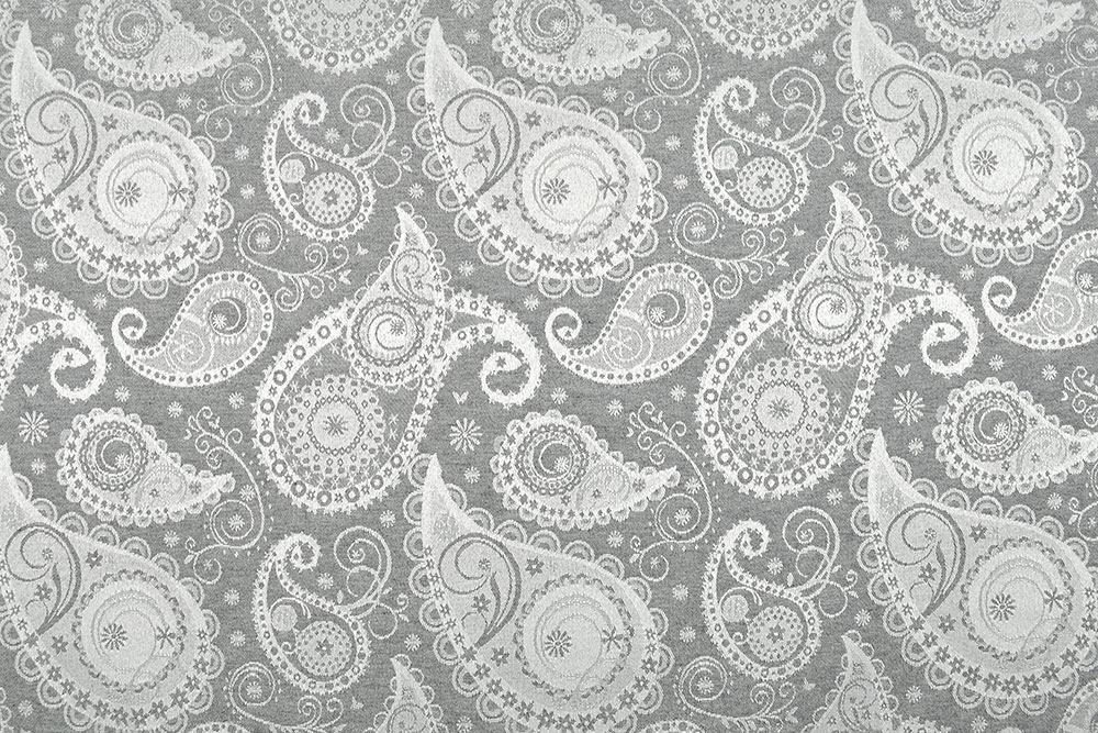 Der Klassiker "Paisley" - aufwendig verwebt, in edlen Silbertönen auf überbreitem Mischgewebe - Premiumware zum Top-Preis! Ds3196 Dekostoff Jacquard Ueberbreit Paisley Übergardinen Dekostoff Jacquard - Silver Edition - Paisley - 280 cm