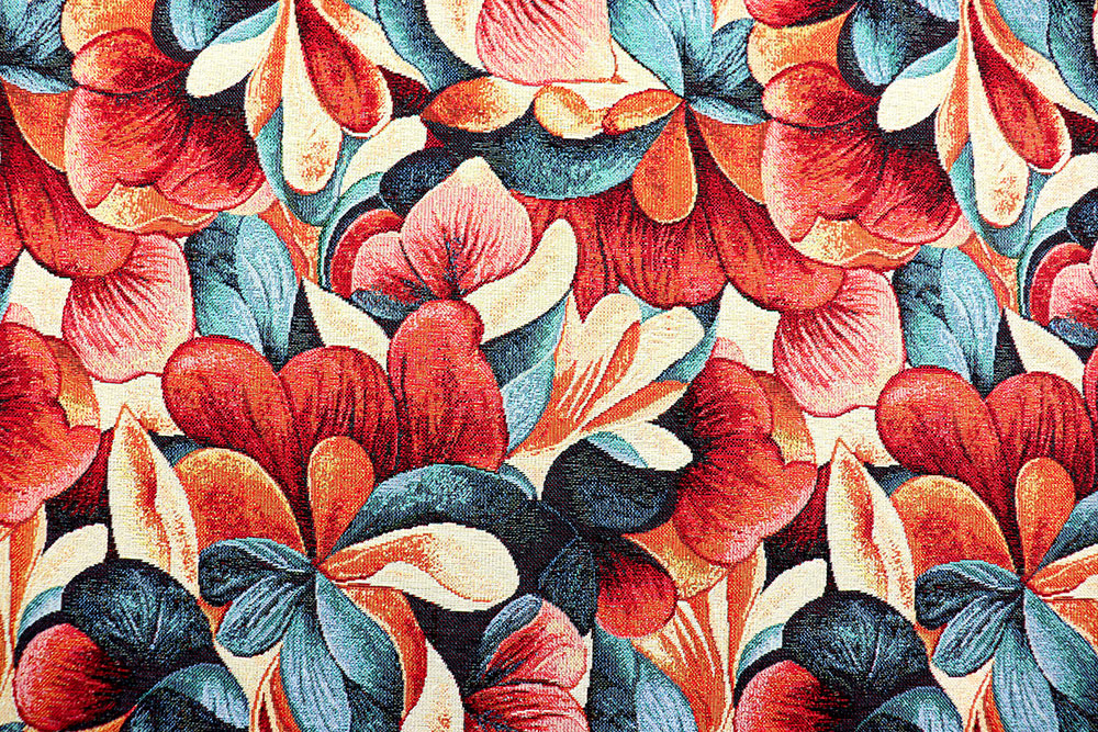 Überbreiter Gobelin mit farbenfrohem Muster für opulente, großflächige Dekorationen Ds3305 Gobelin Blumen S4 Taschenstoffe Gobelin - Teneriffa - 280 cm