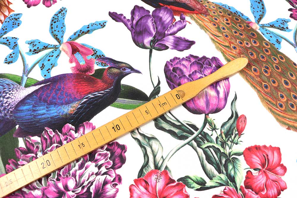 Exotischer Mustermix im intensiven Digitaldruck auf überbreiter Ware - jetzt zuschlagen! Ds3367 Dekostoff Pfauen S4 Tiere - 280 cm Dekostoffe Dekostoff - Peacock - 280 cm