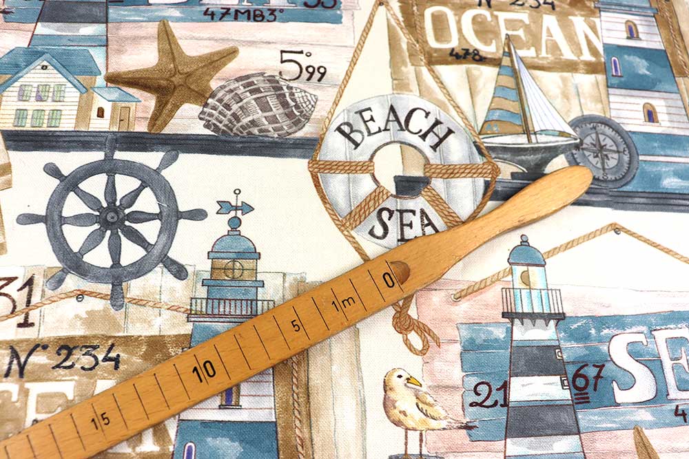 Mit diesem Stoff werden Ihre Kreationen zu maritimen Hinguckern - jetzt zuschlagen und Strandfeeling sichern! Ds3372 Dekostoff Maritim S4 Dekostoffe Maritim Dekostoff - Beach Life - 280 cm