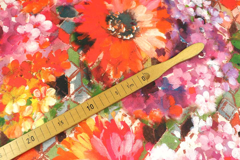 Florale Farbenpracht auf überbreiter Ware - ideal für opulent wirkende DIY-Kreationen Ds3374 Dekostoff Blumen S4 Dekostoffe Blumen Dekostoff - Flower Art - 280 cm