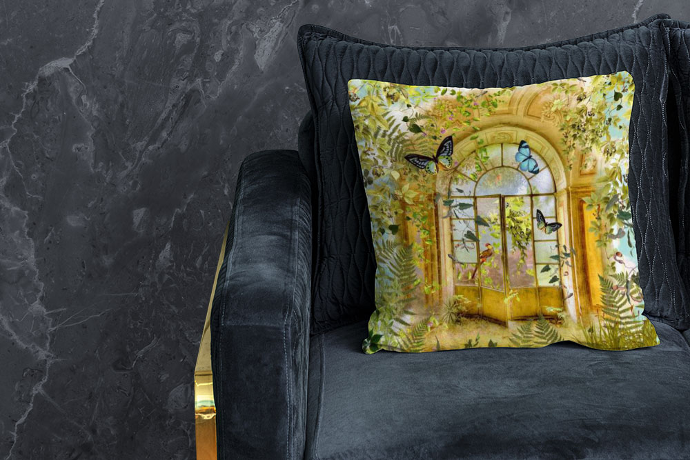 Eine regelrechte Farbexplosion auf herrlich geschmeidigem Samt Ds4045 Samt Panel Wintergarten Dekostoffe Pflanzen Premium-Samt - Panel - Victorian Dreams