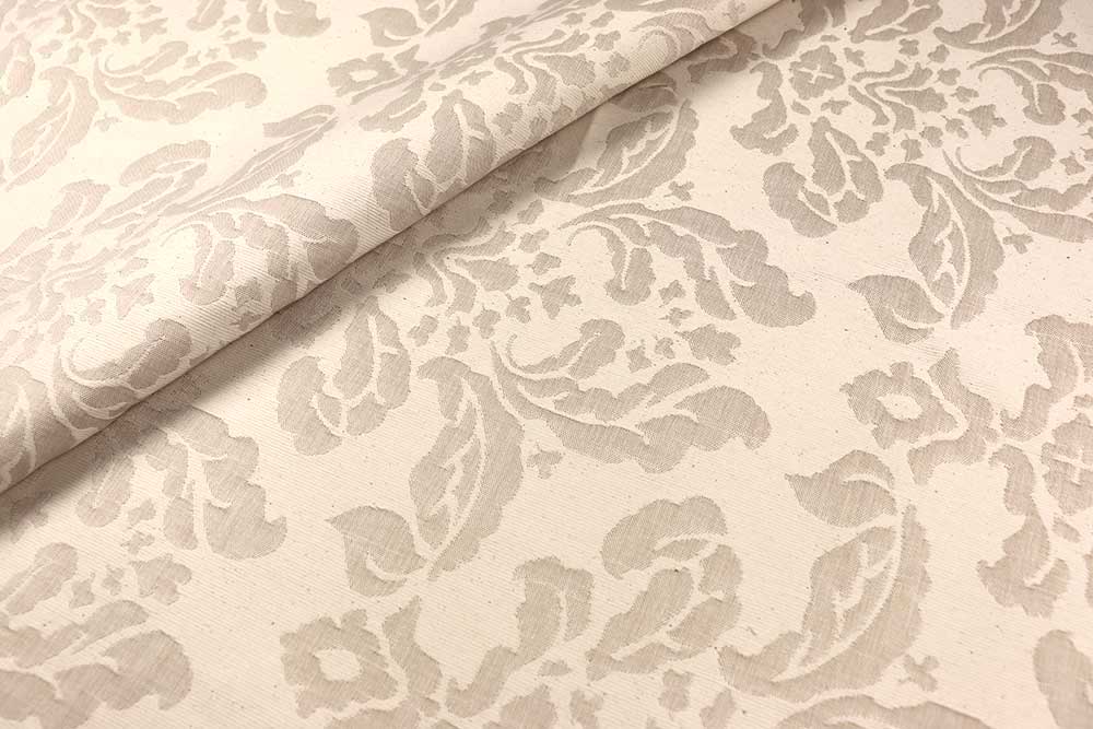 Schön gemusterter Jacquard, ideal für Dekorationen und vieles mehr. Ds5297 Jacquard Stoff Ornament S4 Dekostoffe Barock Jacquard Stoff - Louis Philippe - Hellbeige