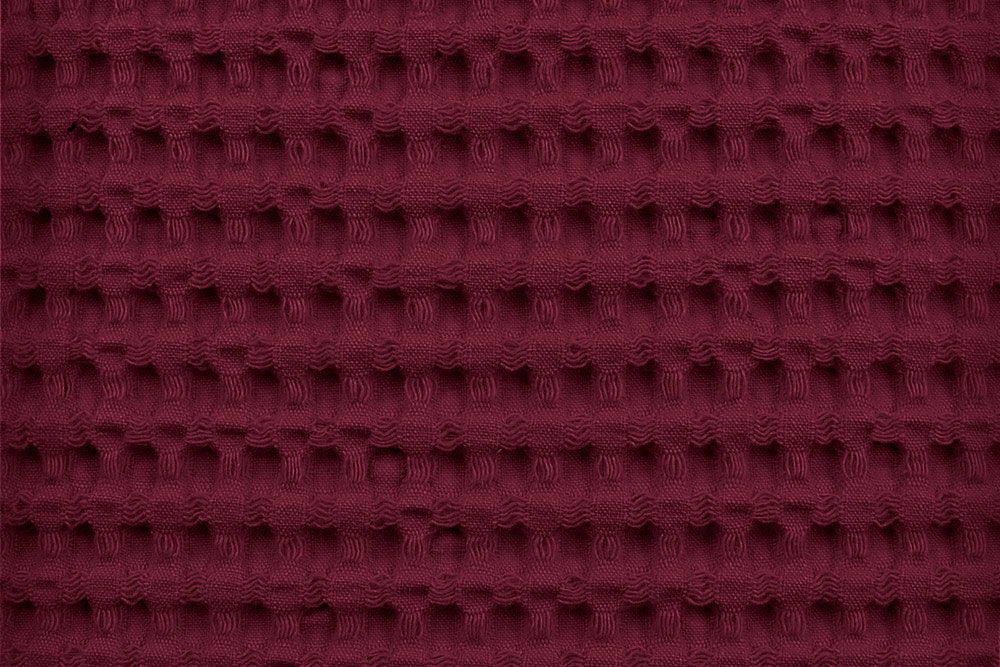Ds5860 Waffelpique Xxl Bordeaux Waffelpiqué-Stoff XXL - Uni - Bordeaux - 1,0 Meter Bordeaux