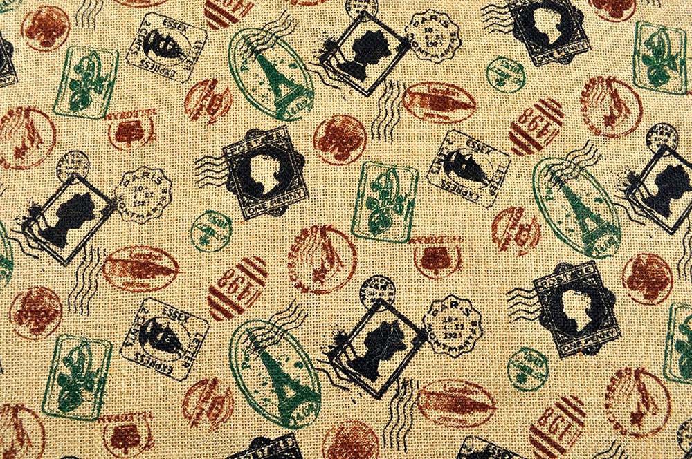 Mit verschiedenen Stempel-Motiven bedruckte Ware aus reiner Naturfaser Ds5874 Jute Bedruckt Stempel Jute Jute bedruckt - Stempel