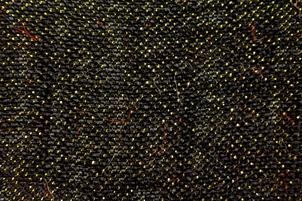 Schwarzer Jute-Stoff mit eingearbeiteten Lurex-Goldfäden Ds5879 Jute Lurex Schwarz Hand Jute Jute - Gold-Lurex - Schwarz