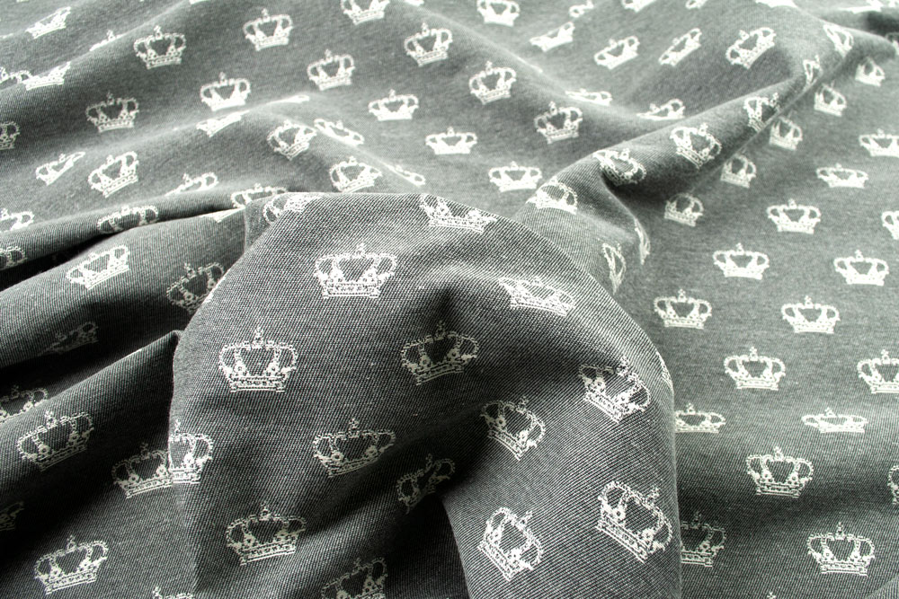 Jacquard in Top-Qualität mit eingearbeitetem Kronen-motiv Ds5930970 Jacquard Kronen Grau S4 Dekostoffe Jacquard Jacquard-Dekostoff - Monaco - Grau
