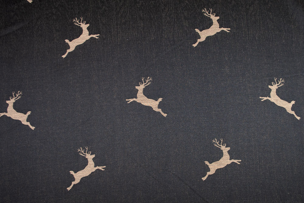 Geschmeidiger, beidseitig verwendbarer Jacquard mit eingewebten Hirschen in Dunkelbraun/Beige Ds5940370 Jacquard Hirsch Dunkelbraun S4 Dekostoffe Jacquard Jacquard Ammergau - Dekostoff - Dunkelbraun/Beige