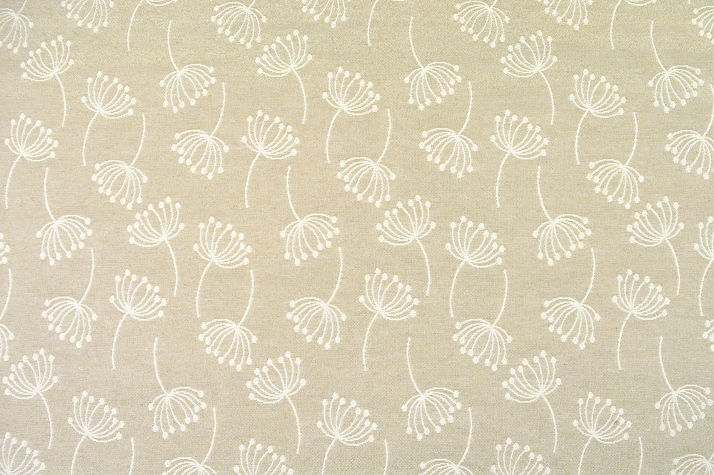 Beidseitig verwendbarer Jacquard mit umherfliegenden Pusteblumen-Schirmchen versehen Ds5956 Jacquard Zweige Beige Creme Dekostoffe Jacquard Dekostoff Jacquard - Dandelion - Beige/Creme