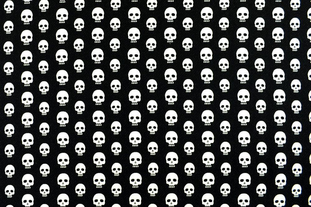 Jacquard in seiner rockigen Form - mit eingewebten Totenköpfen Ds5957 Jacquard Totenkoepfe Schwarz Creme Sonderposten NEU Dekostoff Jacquard - Calavera - Schwarz/Weiß
