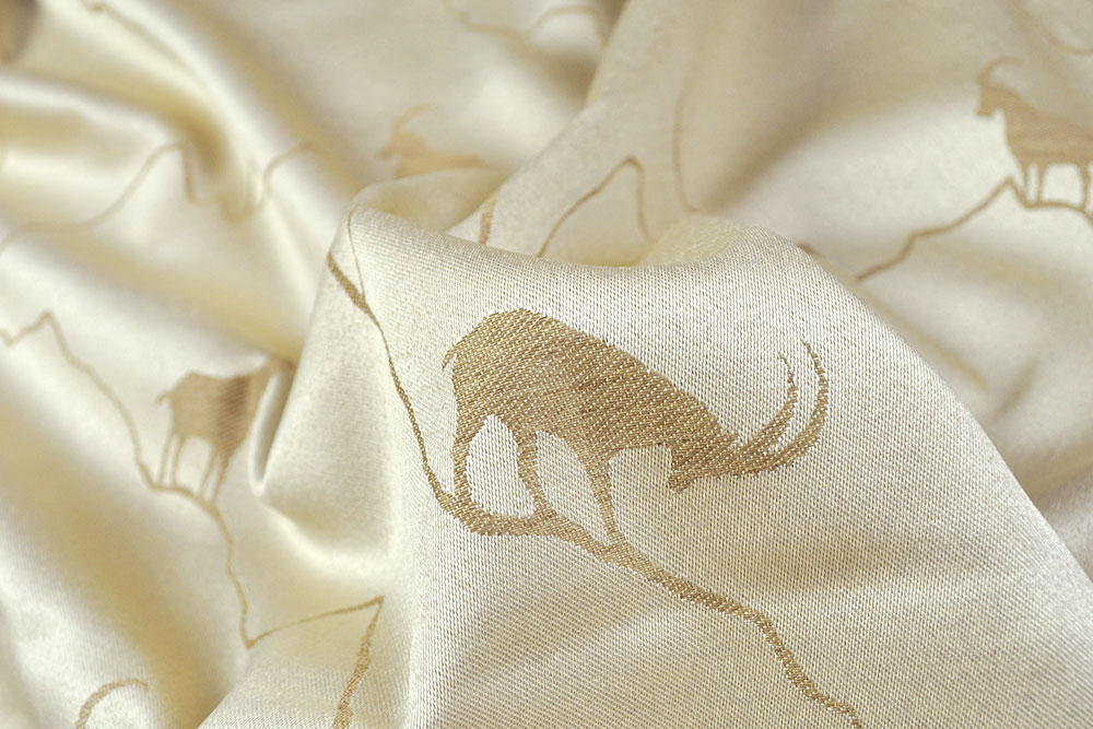 Beidseitig verwendbarer, leichter Jacquard im Landhausstil - in Deutschland produzierte Ware zum Top-Preis! Ds5981 Dekostoff Wende Jacquard Steinbock Beige Dekostoffe Jacquard Dekostoff Jacquard - zweiseitig - Alpen-Steinbock - Creme/Beige