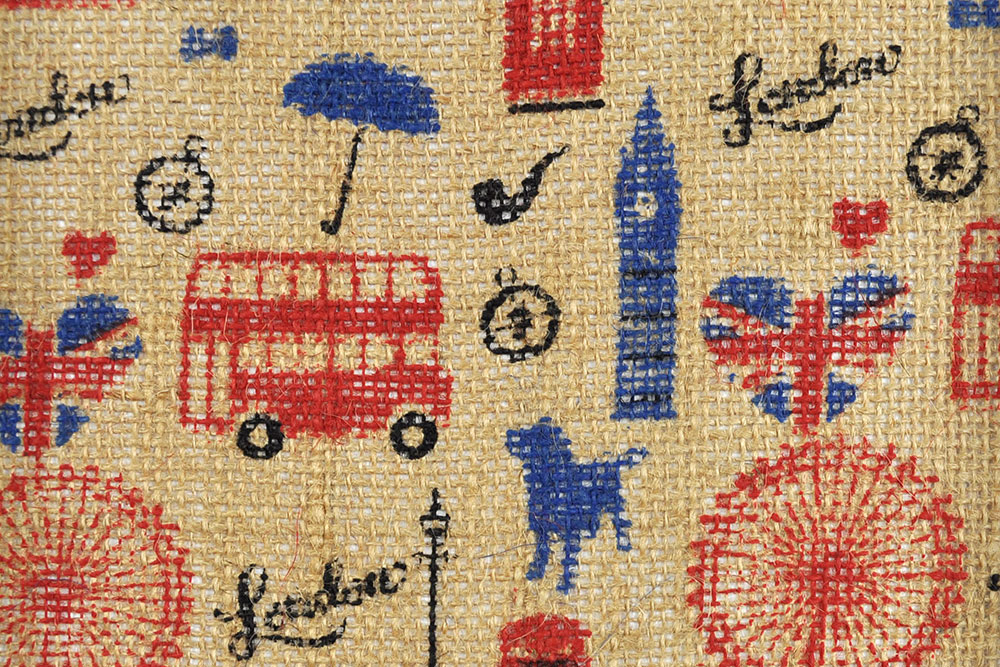 Alle UK-Fans aufgepasst! Sichern Sie sich diese herrlich rustikale Jute mit diversen Motiven, die für Fernweh nach London sorgen! Ds5993 Jute London S4 Jute Jute bedruckt - London