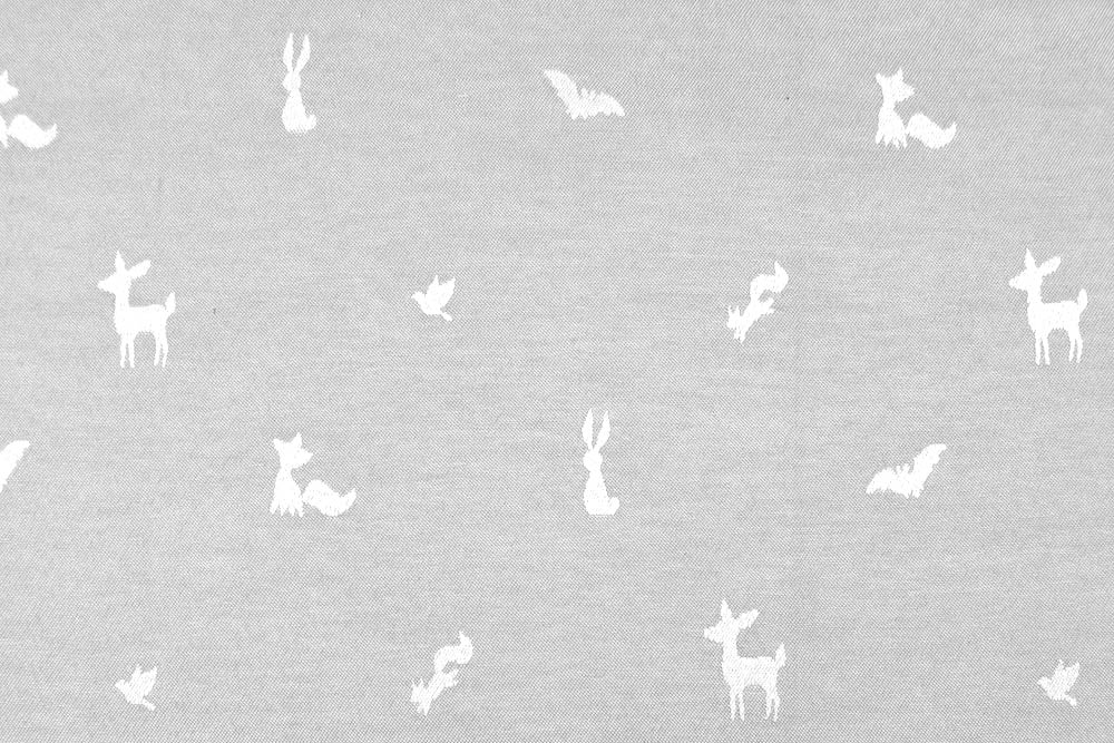 Wunderschöner Stoff mit durchgewebtem Tiermotiv, das garantiert nicht nur Kids verzaubern wird Ds6048 Jacquard Kleine Tiere Grau S4 Sonderposten Gardinen Gardinenstoff - zweiseitig - Kleine Tiere - Hellgrau/Creme