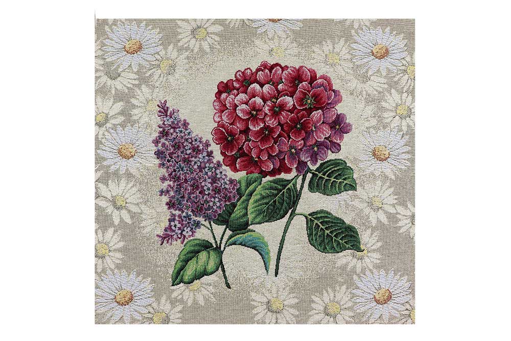 Fertiges Kissenpanel mit einer Größe von 45 cm x 45 cm - mit tollem Motiv! Ds6073 Gobelin Kissen Hortensie Gobelin Kissenpanel Gobelin-Kissenpanel - Hortensie