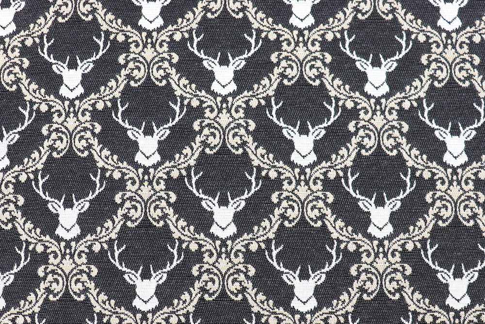 Edler, schwerer Jacquard-Stoff, beidseitig verwendbar - ideal für Dekorationen, Taschen und Kleidung im Landhausstil! Ds6086 Jacquard Beidseitig Hirsche Grau S4 Übergardinen Jacquard - Bregenz - Grau