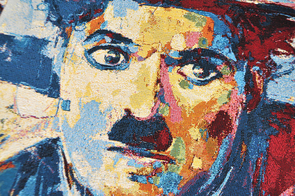 Kult + Stoff = Kunst! Absolut edler Gobelin, 47 x 47 cm - perfekt für aufsehenerregende Kissen und mehr Ds6099 Deko Panel Charlie 1 Dekostoffe Retro Gobelin-Panel - Charly - 47 x 47 cm